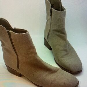 JustFab Diya Ankle Booties Grey Fabric Round Toe Boots Women's Size 11
